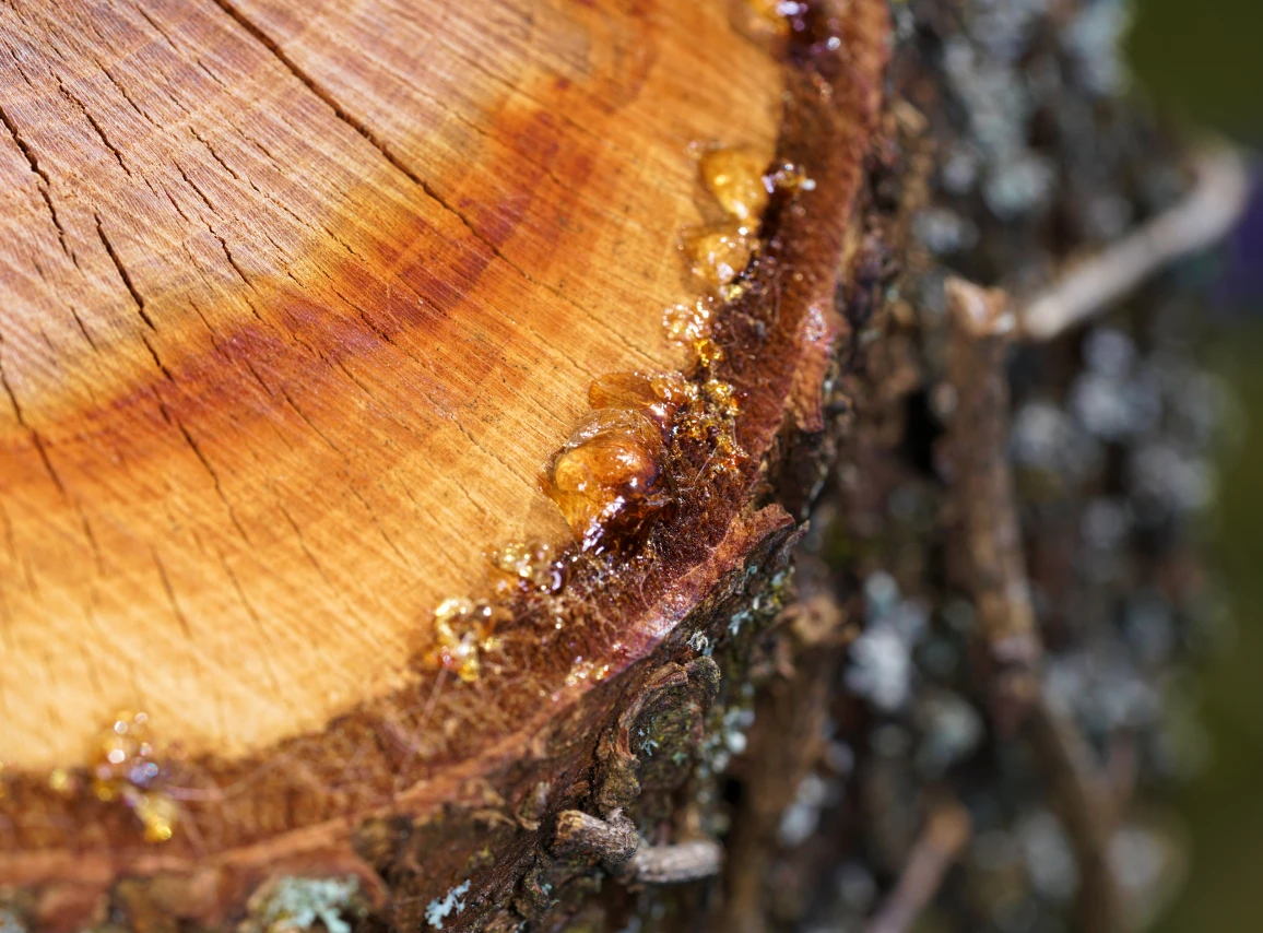 Close-up of tree sap